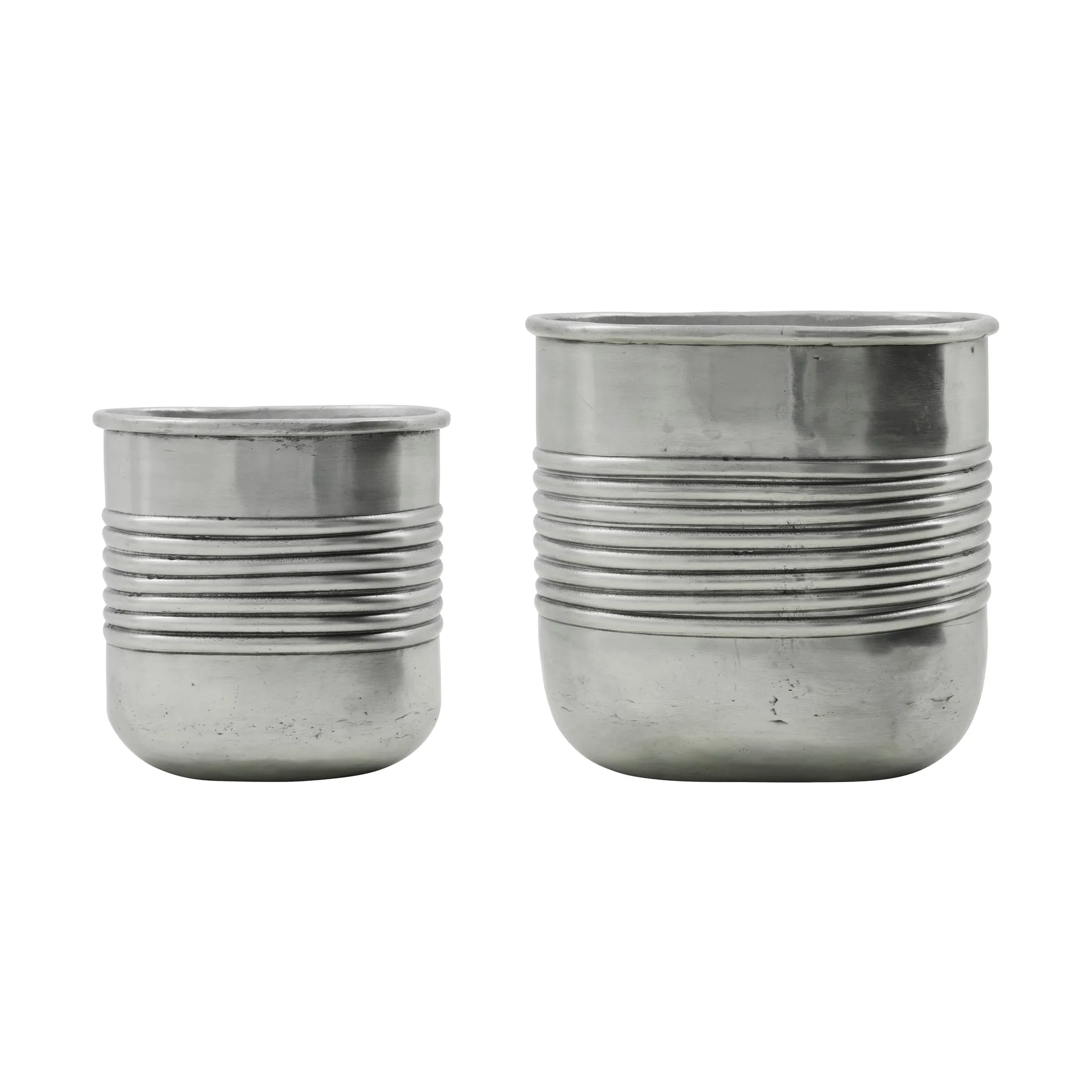 Groove planter aluminum oval 2件, Antique 银色 finish House Doctor