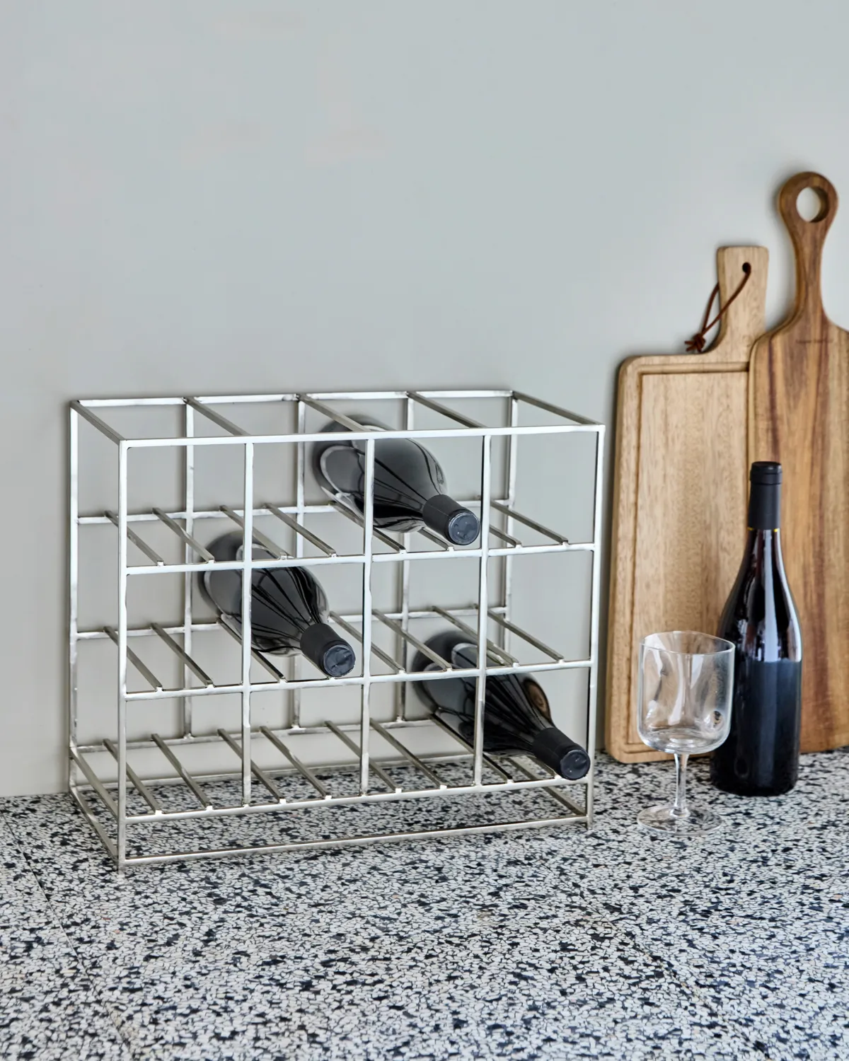 House Doctor 红酒架 12 bottles 41x35 cm, 银色 finish House Doctor