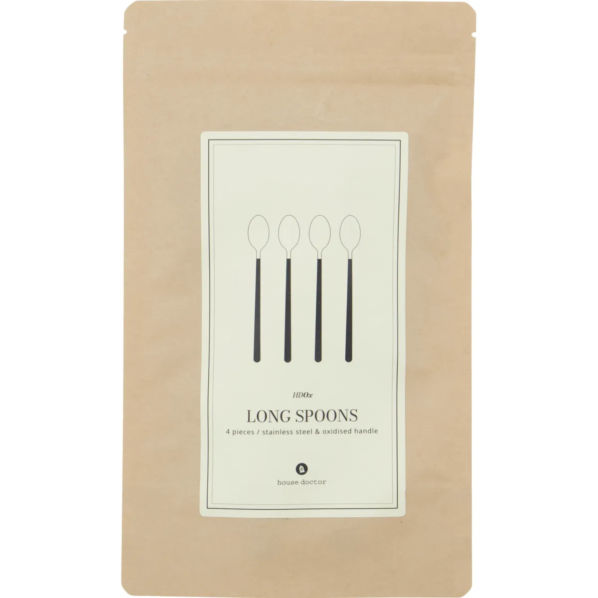 Ox long 勺子 四件套装, 黑色-银色 House Doctor