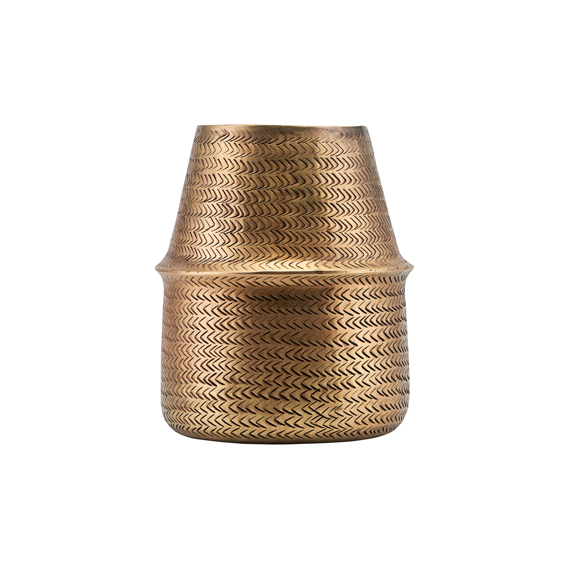 Rattan flower pot, brass House Doctor