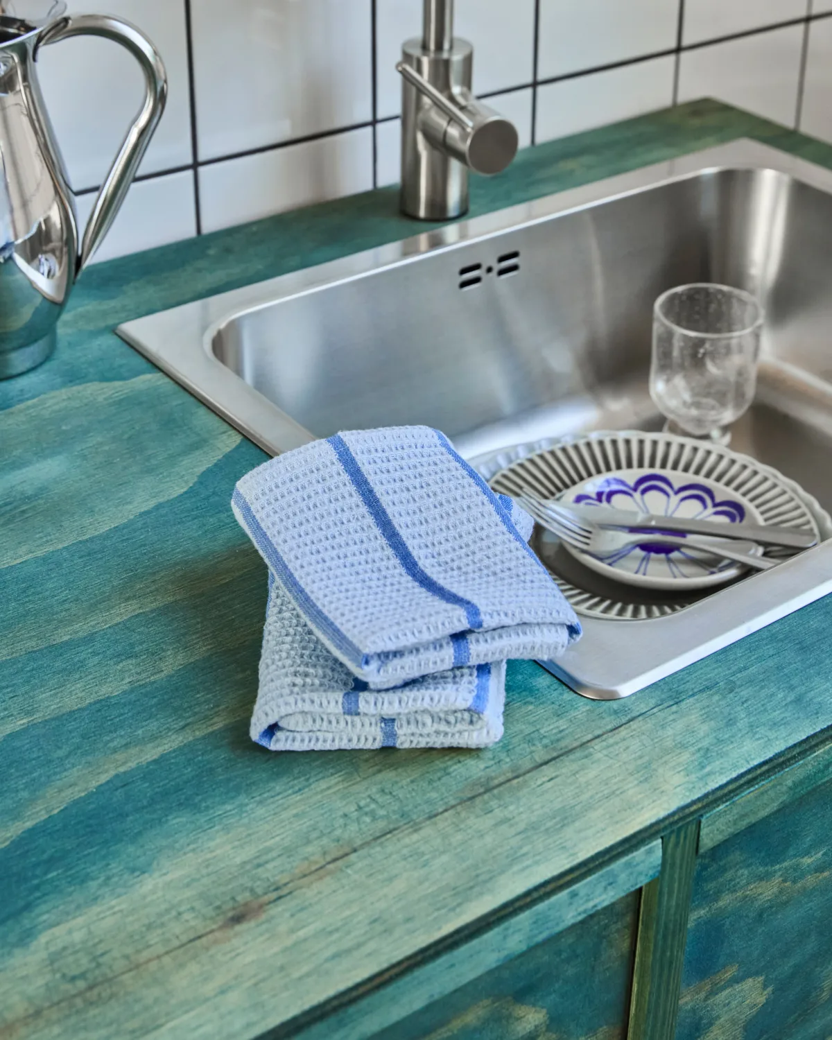 Rena 抹布洗碗布, 浅蓝-蓝色, 30x30 cm, 2件套 House Doctor