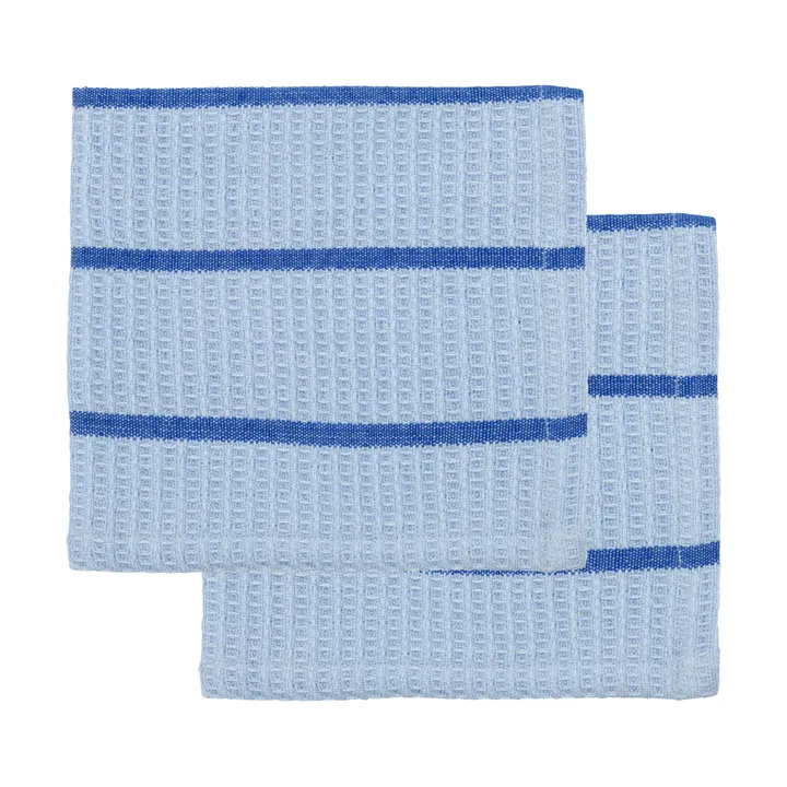 Rena洗碗布 - 浅蓝色_蓝色_30x30cm_2件装 - House Doctor