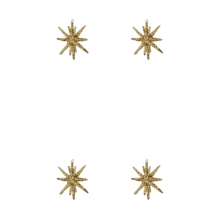 Spike 圣诞树 star Ø7.5 cm 四件套装 - Bronze glitter - House Doctor