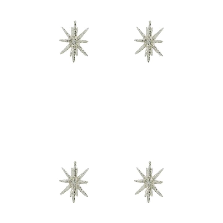 Spike 圣诞树 star Ø7.5 cm 四件套装 - 银色 黄铜 glitter - House Doctor