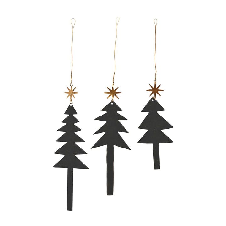 Tree with Star hanging 装饰 三件套装, 黑色 House Doctor