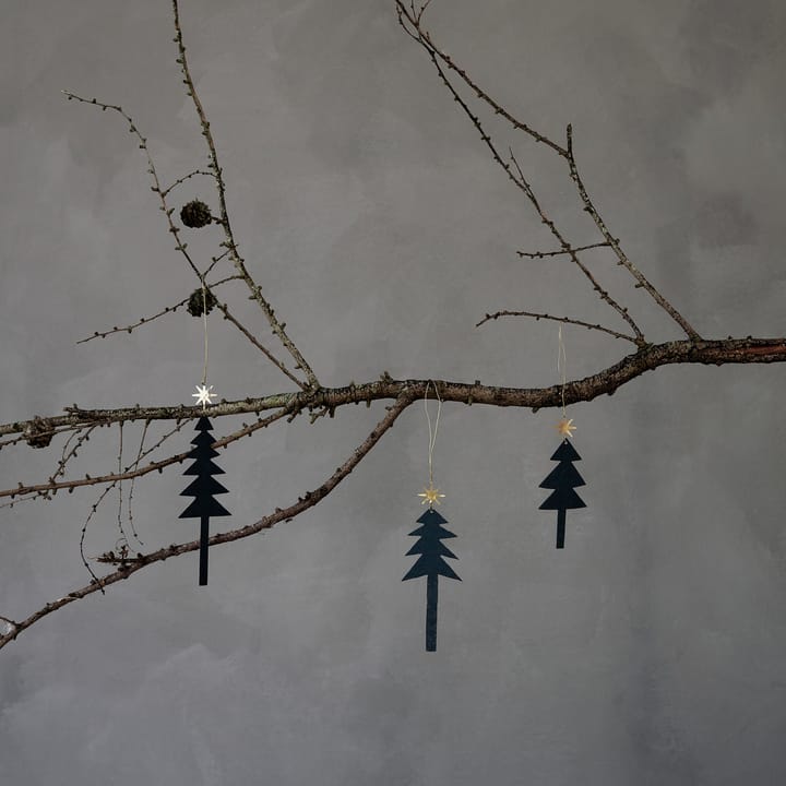 Tree with Star hanging 装饰 三件套装, 黑色 House Doctor