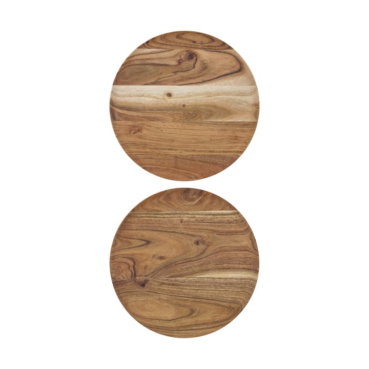 Wood 托盘 Ø25 cm 两件套装 - Nature - House Doctor