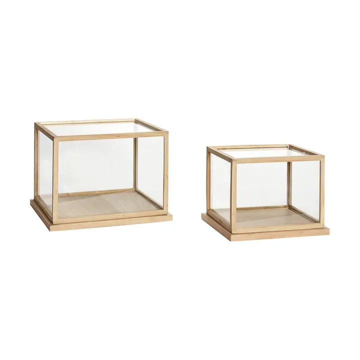 小号眼镜展示盒2件套 - 橡木 - Hübsch