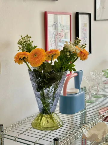 Abyss 花瓶 - 蓝色 - Hübsch Interior