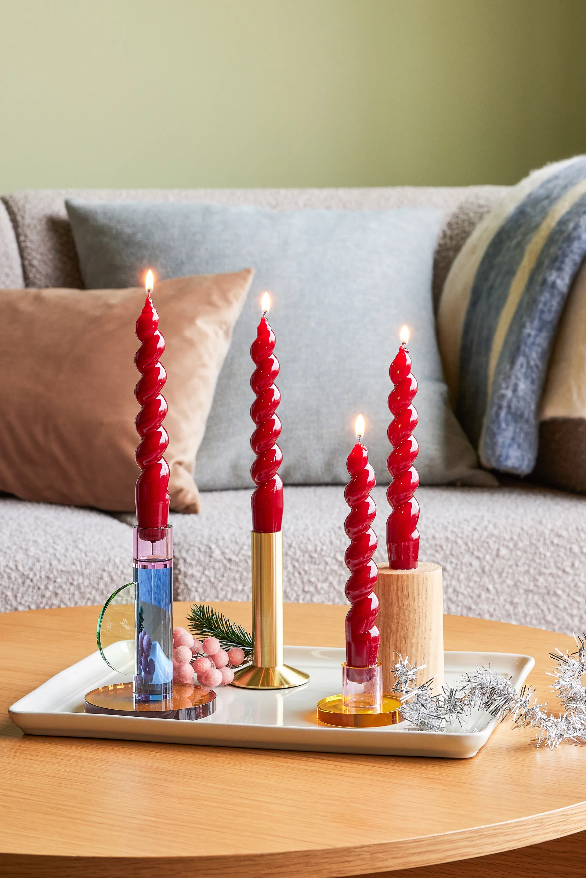 Astra 烛台 小, 粉色-橙色 Hübsch Interior