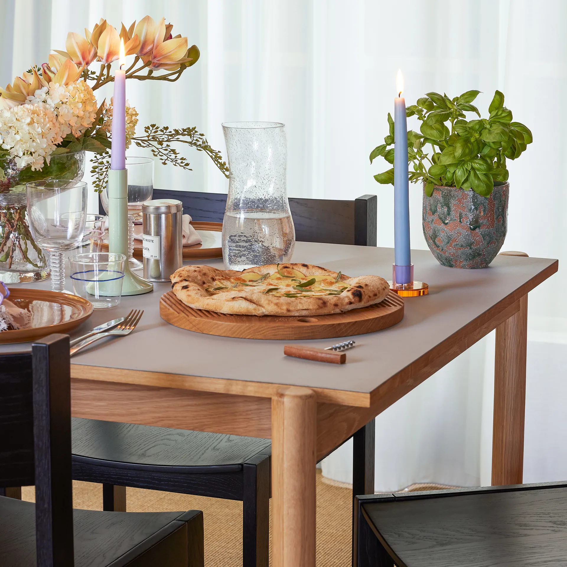 Astra 烛台 小, 蓝色-绿色 Hübsch Interior