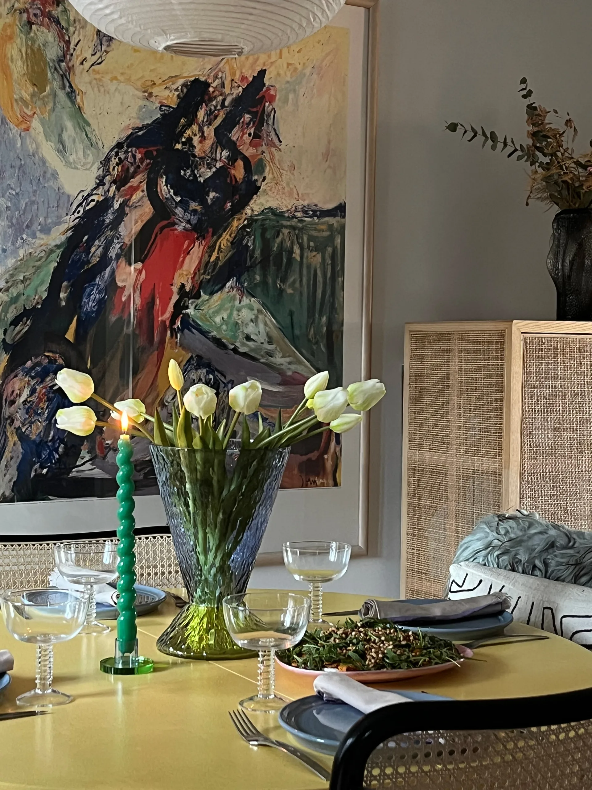 Astra 烛台 小, 蓝色-绿色 Hübsch Interior