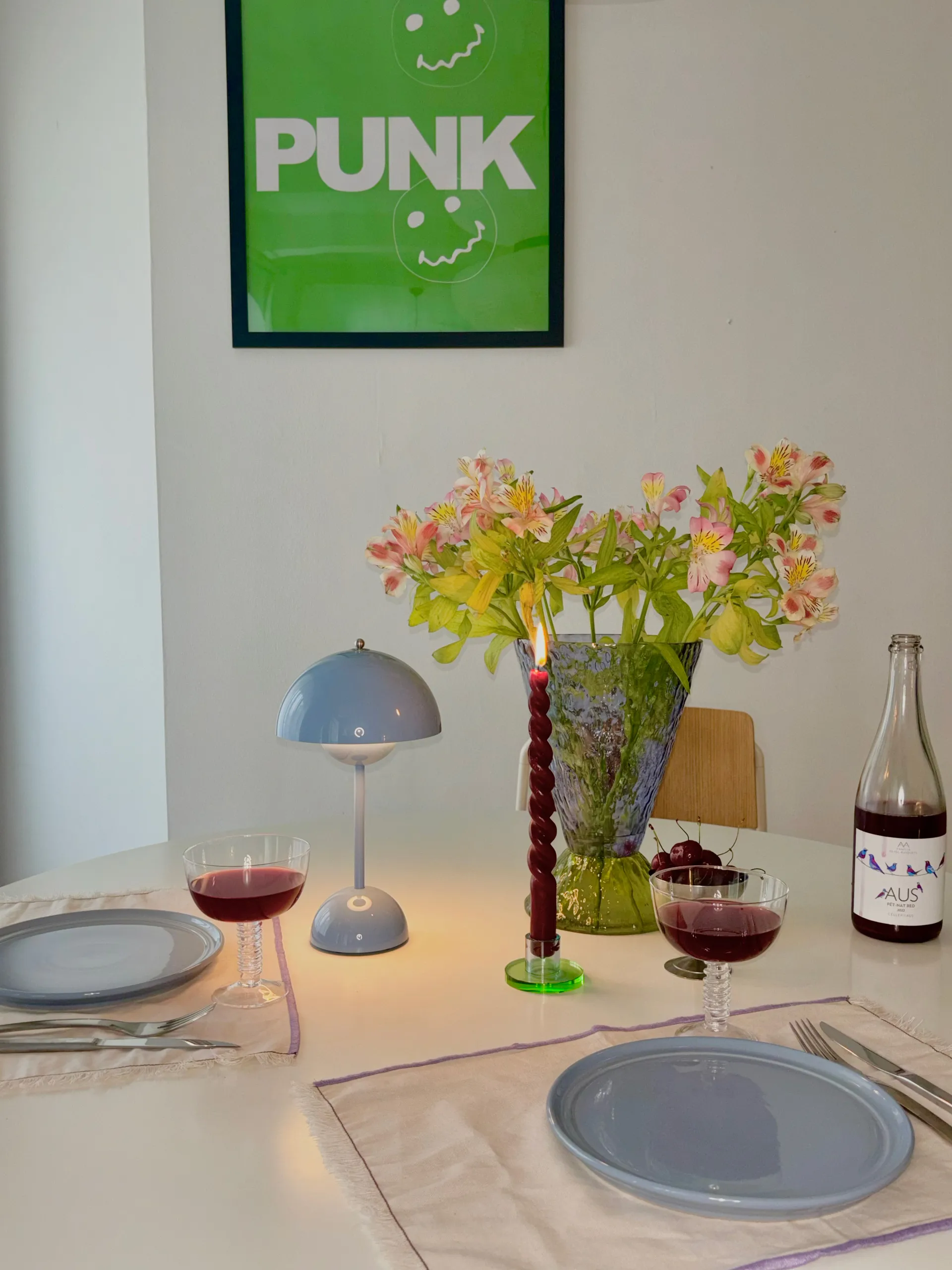 Astra 烛台 小, 蓝色-绿色 Hübsch Interior