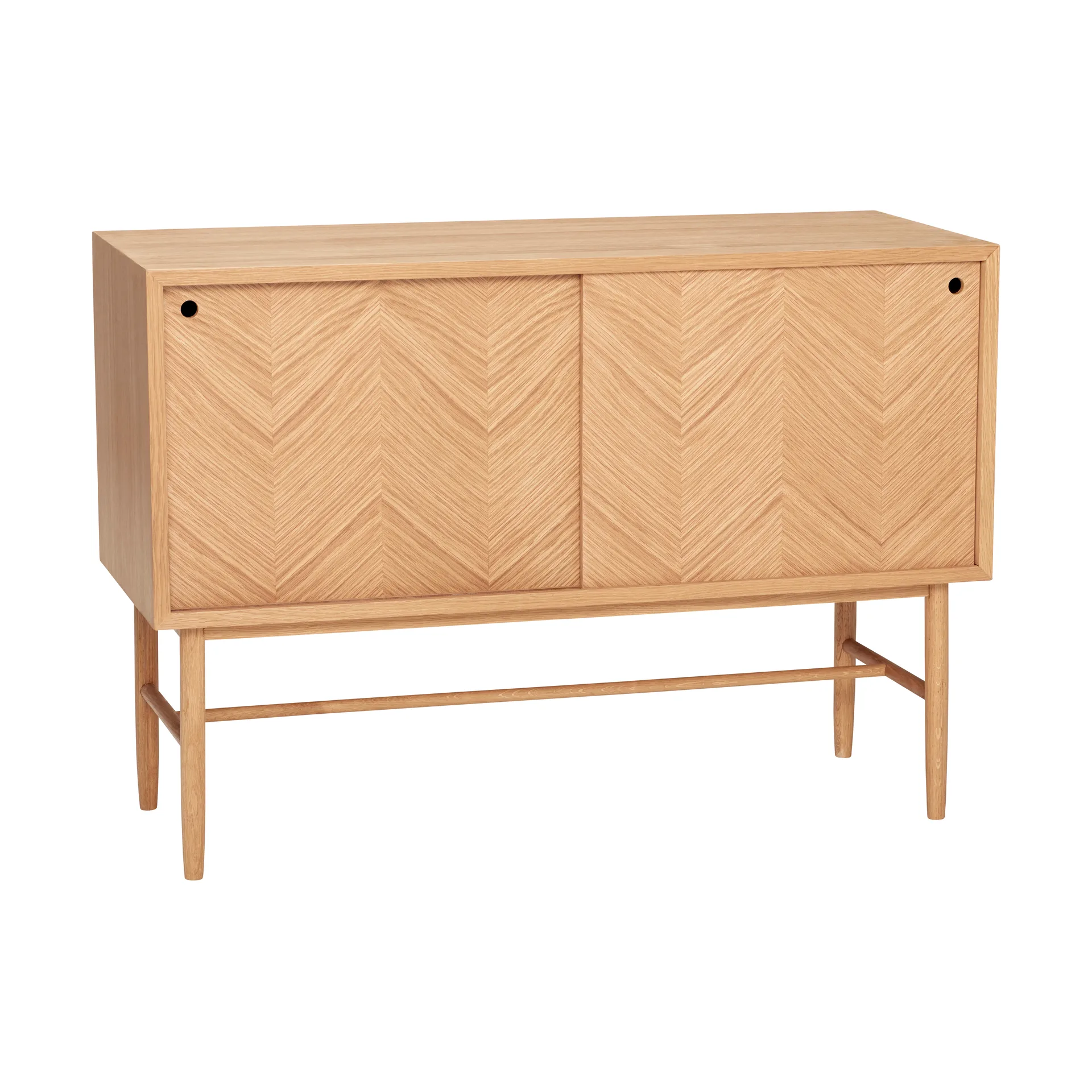 Herringbone dresser with sliding doors, 自然木色 Hübsch Interior