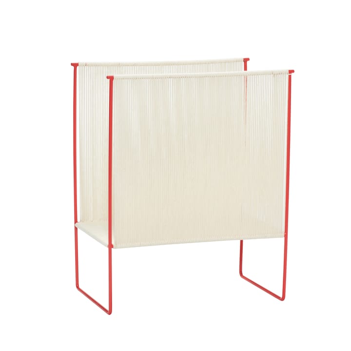 Magazine holder cotton cord - Metal-nature-红色 - Hübsch
