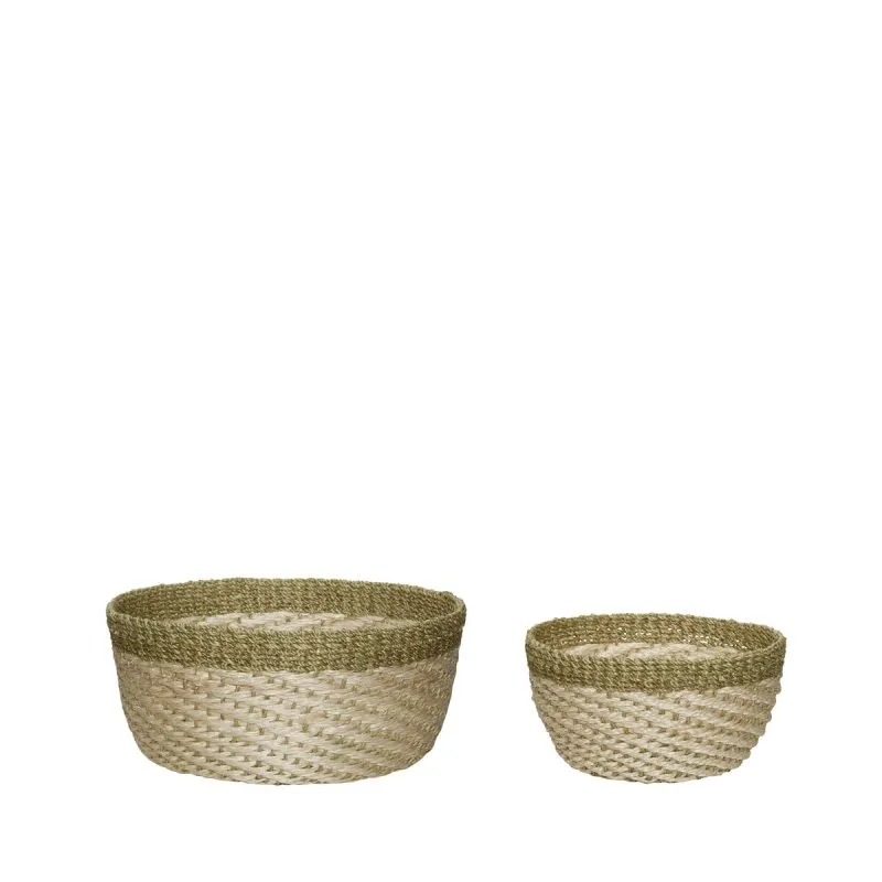 Palm baskets 两件套装, Nature-绿色 Hübsch Interior
