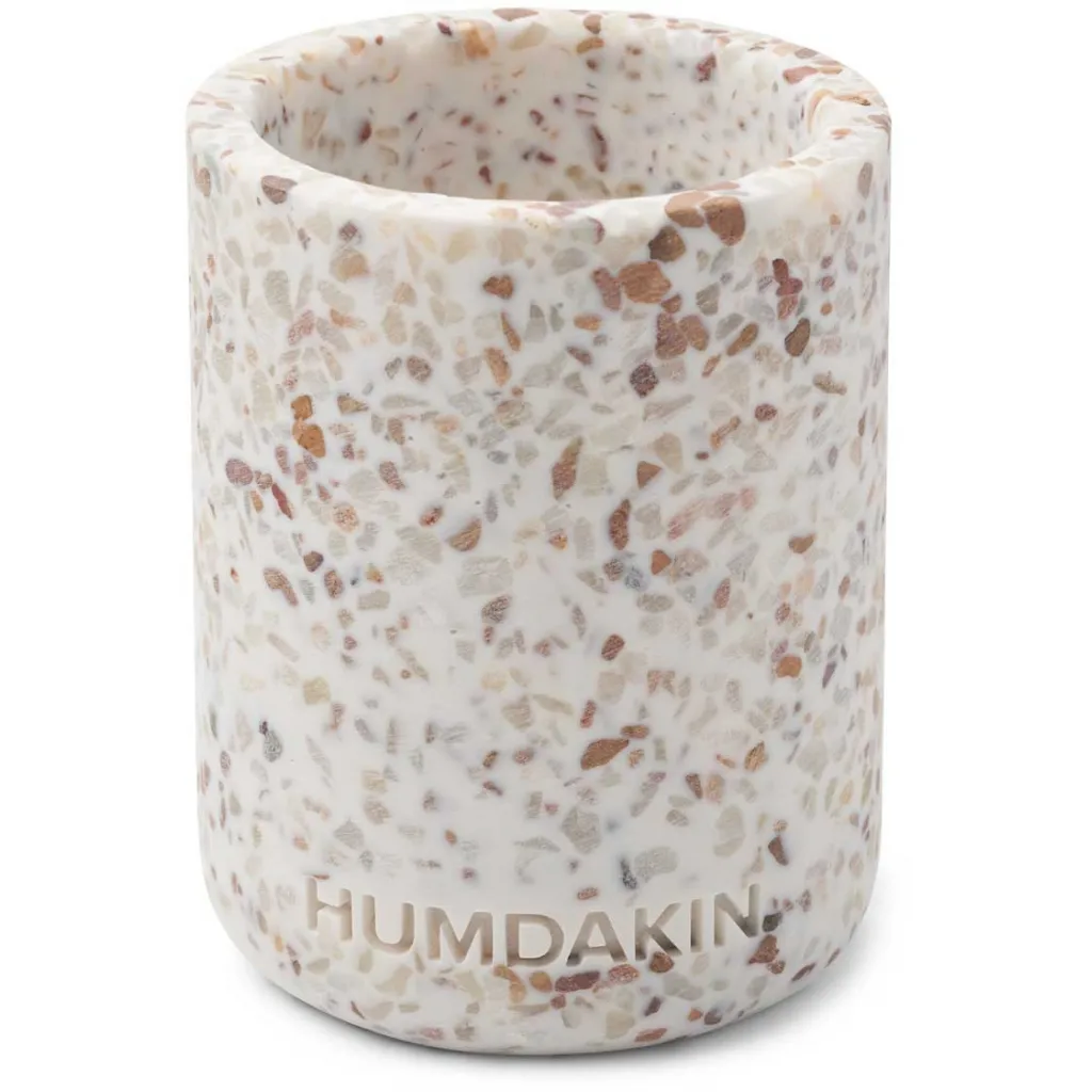 Humdakin 水磨石牙刷杯10cm, 白色_棕色 Humdakin