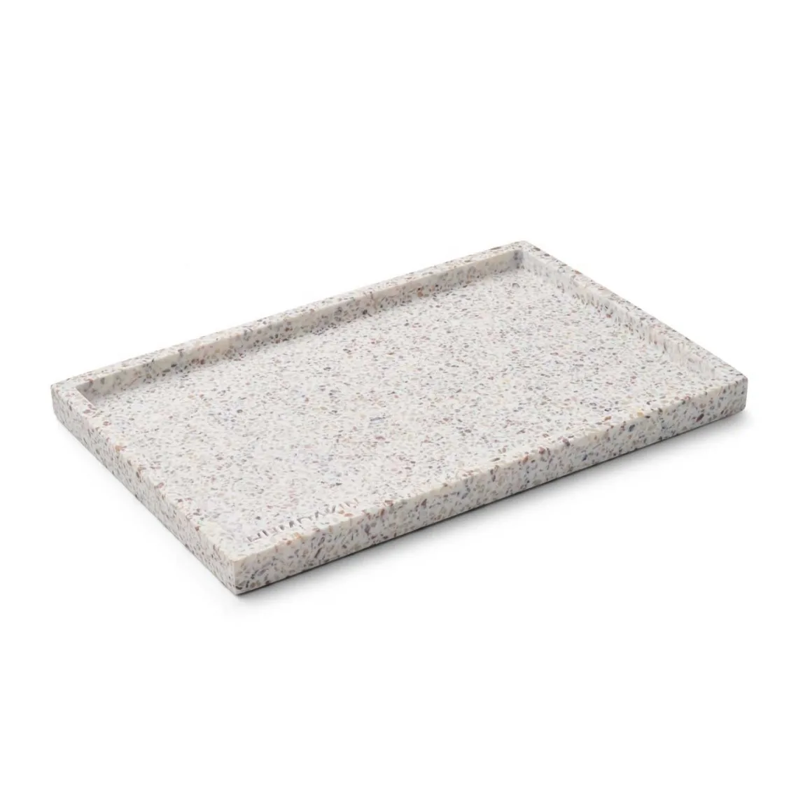 Humdakin 水磨石托盘30x20cm, 白色_棕色 Humdakin
