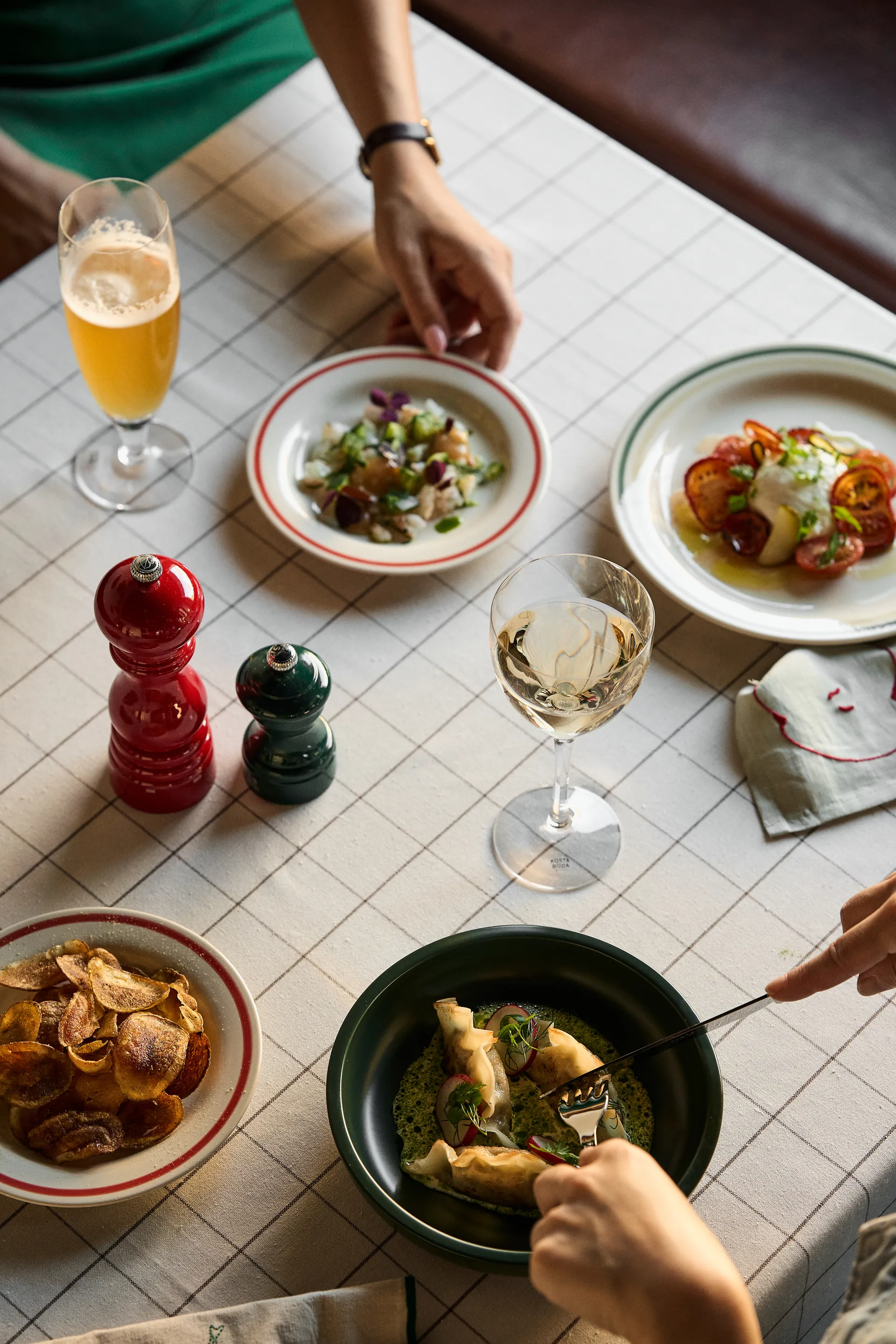 Humdakin Check 格子 桌布 140x240 cm, Pine Humdakin