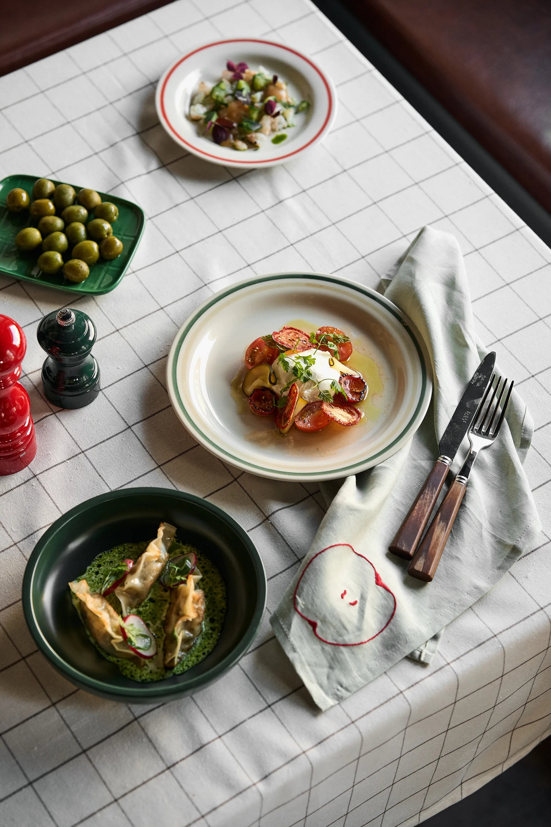 Humdakin Check 格子 桌布 140x240 cm, Pine Humdakin