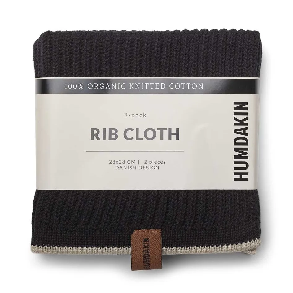Humdakin ribbed 洗碗布 28x28 cm 两件套装, Coal-light stone Humdakin