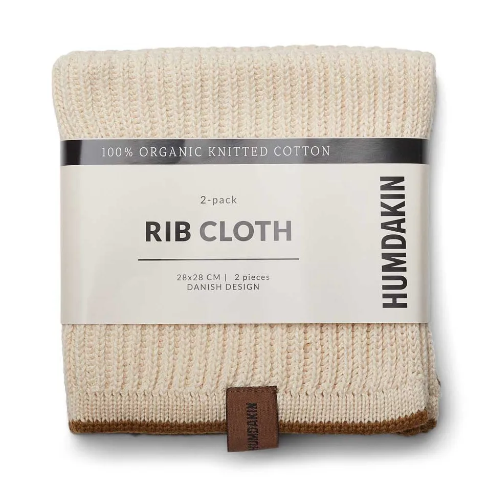 Humdakin ribbed 洗碗布 28x28 cm 两件套装, Shell-sunset Humdakin