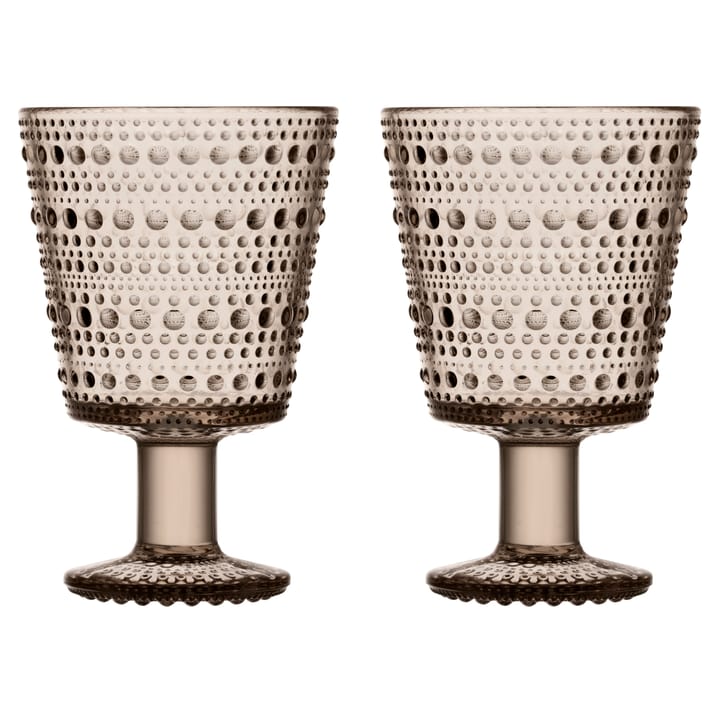 Kastehelmi 露珠系列 高脚玻璃杯 26 cl 两件套装 - 亚麻色 - Iittala