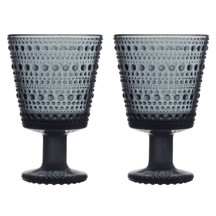 Kastehelmi 露珠系列 高脚玻璃杯 26 cl 两件套装 - 深灰色 - Iittala