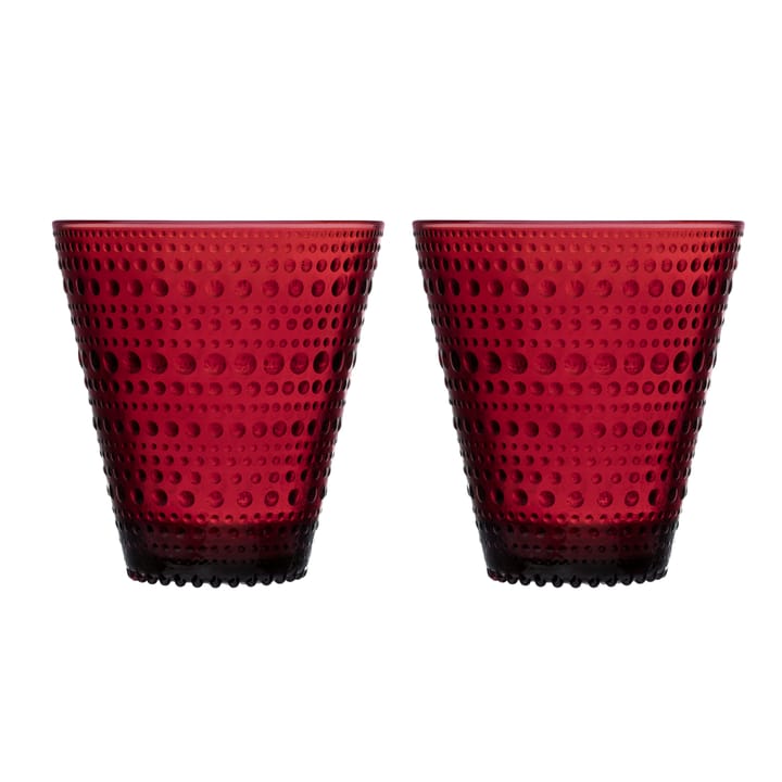 Kastehelmi 露珠系列 玻璃杯 30 cl 两件套装 - 蔓越莓红 - Iittala