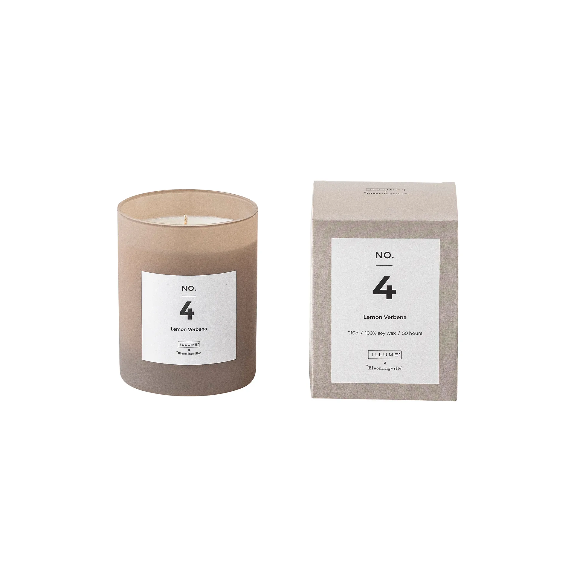 NO. 4 Lemon Verbena scented candle, 200 g + giftbox Illume x Bloomingville