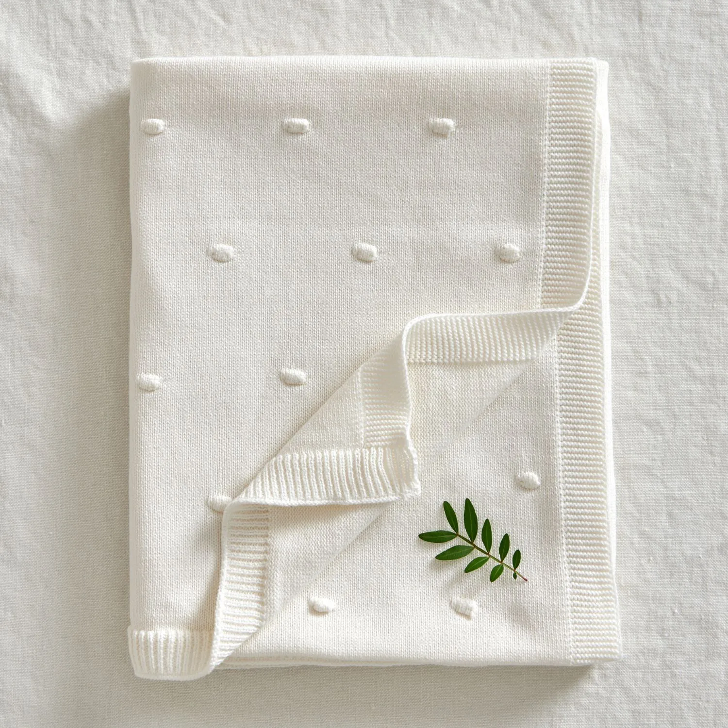 Bubble knitted 婴儿毯 80x100 cm, 珍珠 Jack o Juno