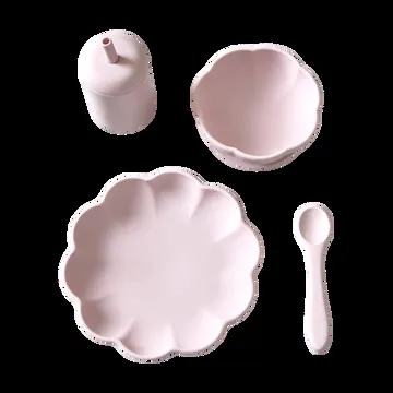 Little Poppy 儿童 dinner 套装 4件 - 浅粉 - Jack o Juno