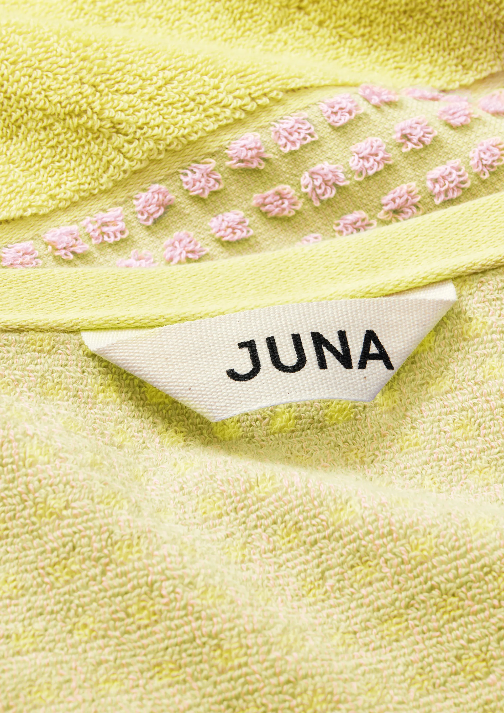 格纹毛巾 50x100cm, 黄色_粉色 Juna