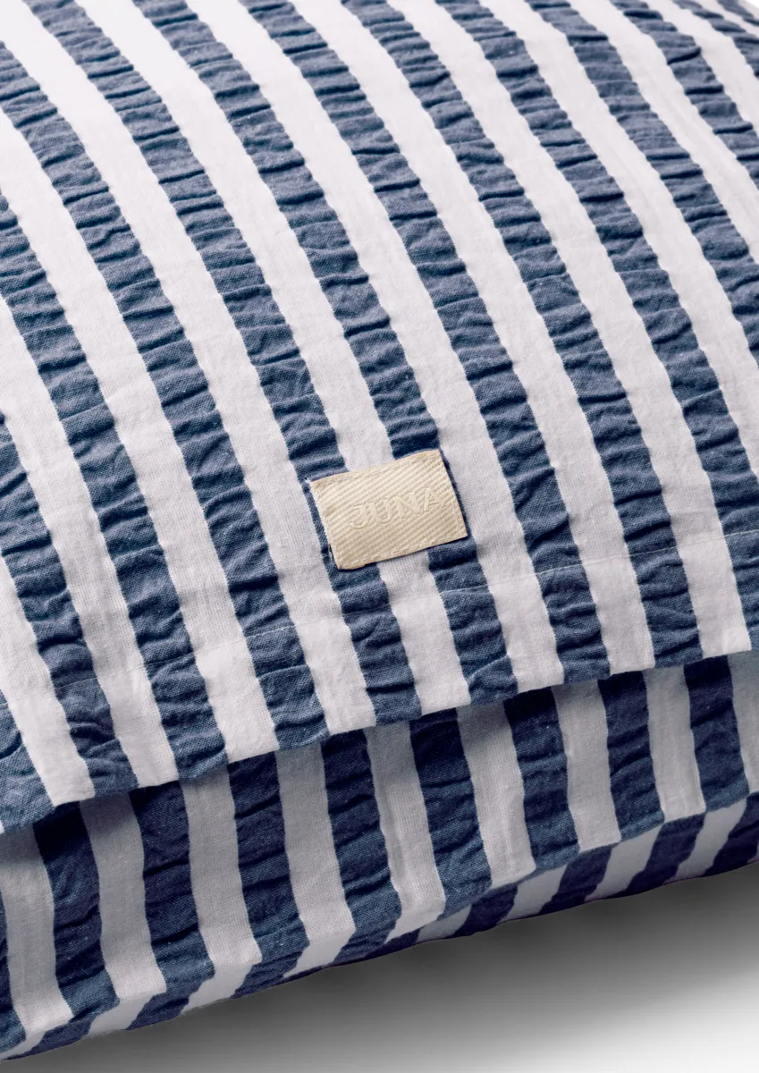 Bæk&Bølge Lines 枕头套 50x60 cm, Dark blue-white Juna