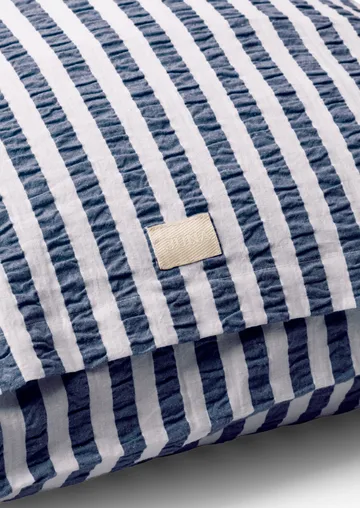 Bæk&Bølge Lines 枕头套 50x60 cm - Dark blue-white - Juna