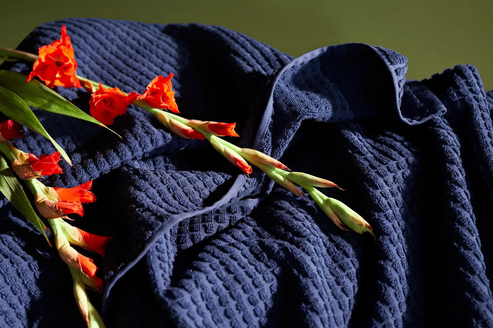 Check 毛巾 70x140 cm, 藏青 蓝色 Juna