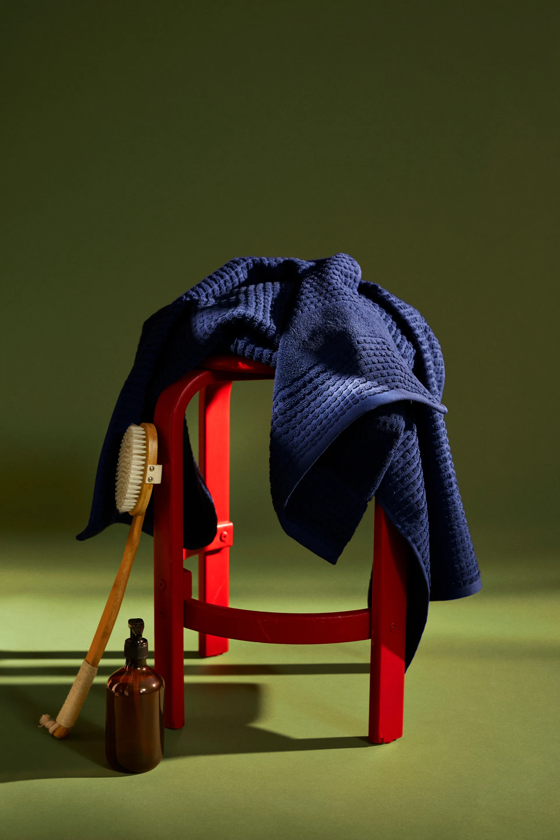 Check 毛巾 70x140 cm, 藏青 蓝色 Juna