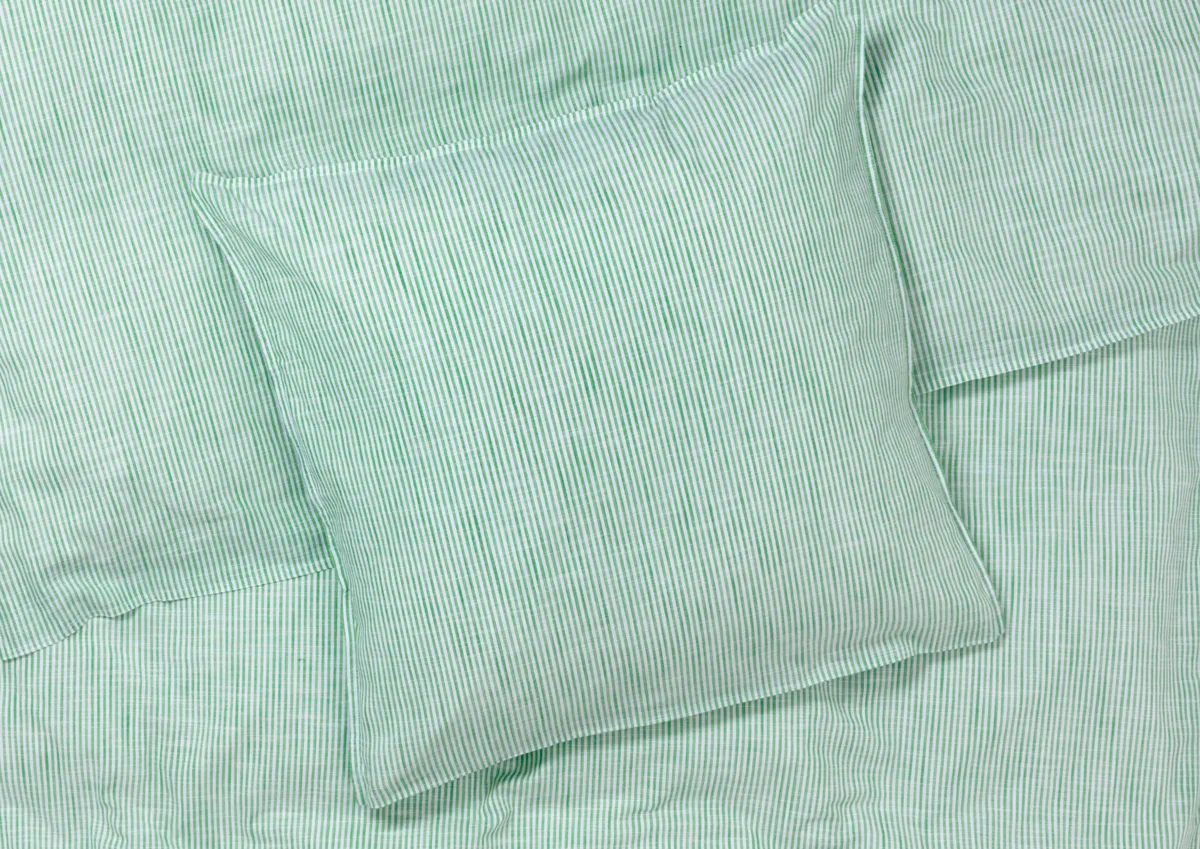 Monochrome Lines 床品套装 220x220cm, 调和绿-白色 Juna