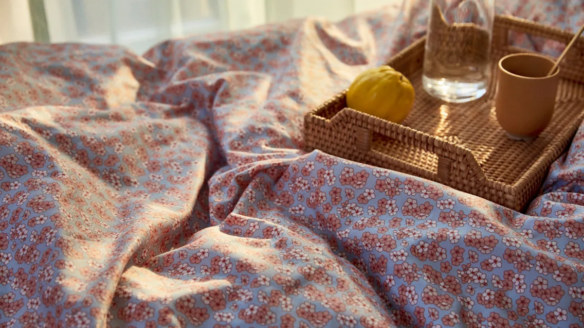 Pleasantly 床上用品套装 220x220 cm, 浅蓝-玫瑰色 Juna