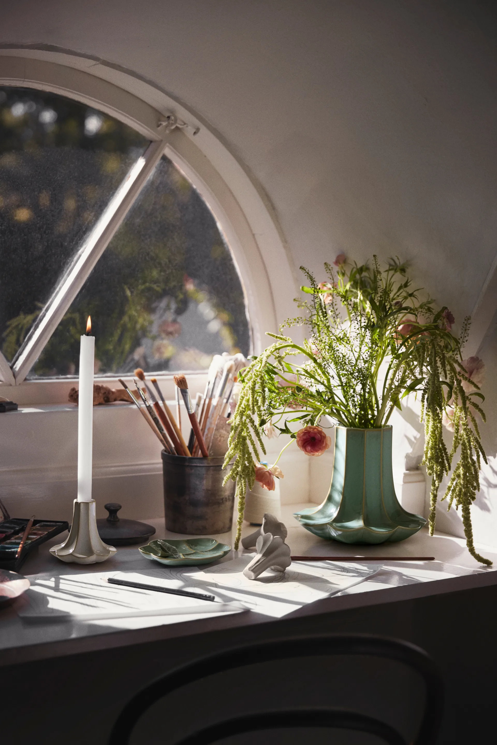 Chanterelle 烛台, 沙色, 10 cm Kähler