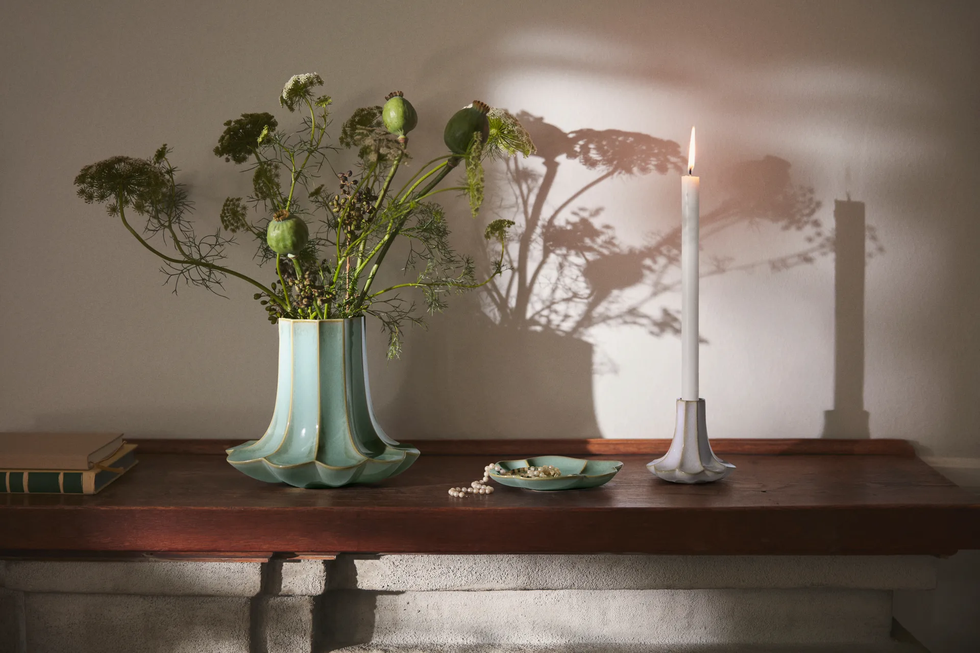 Chanterelle 花瓶, 绿色, 20.5 cm Kähler