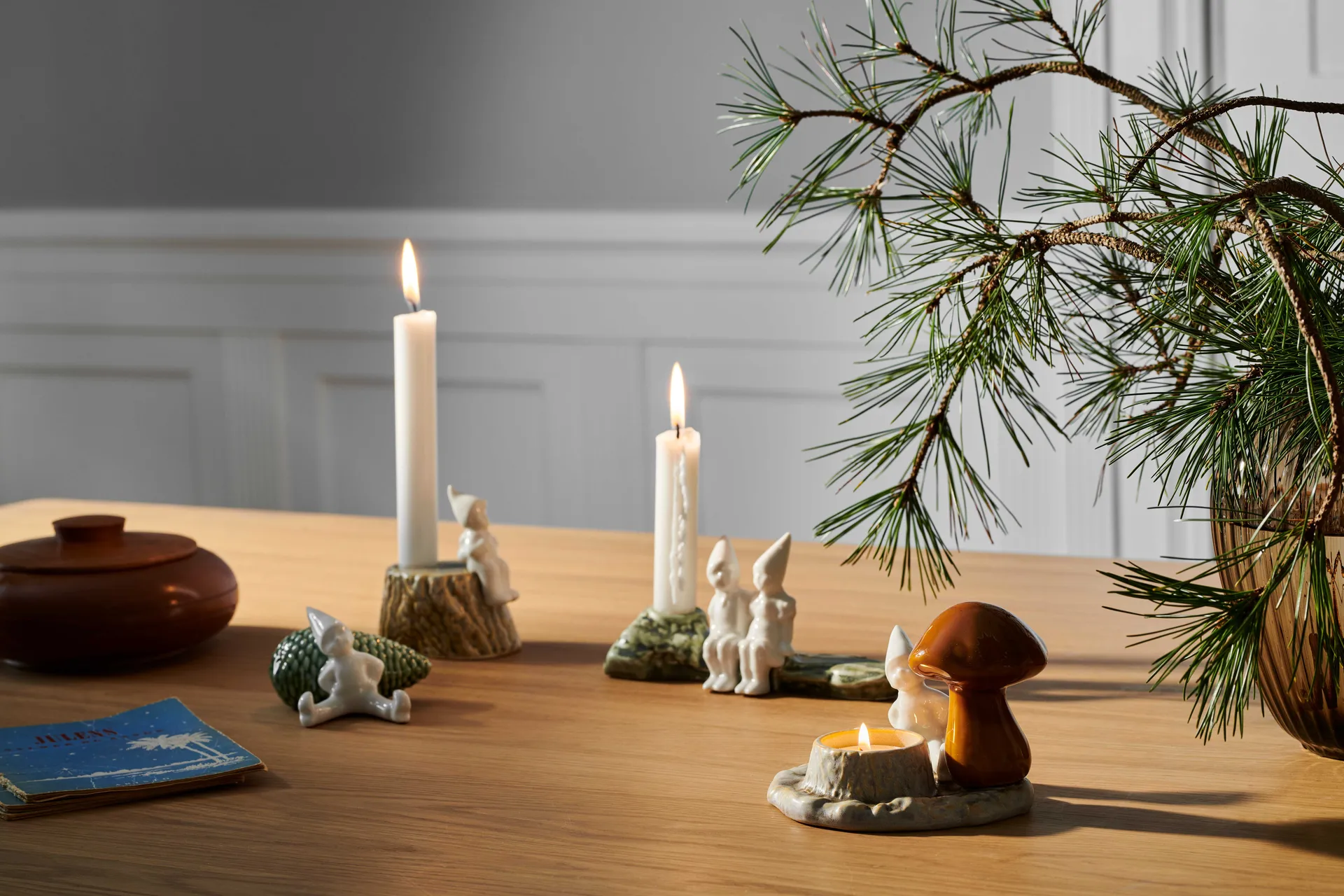 Christmas Tales tea light holder mushroom, 白色 Kähler