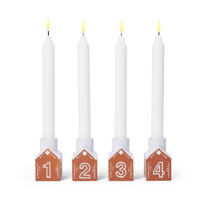 Gingerbread advent 烛台 4件 - 褐色 - Kähler