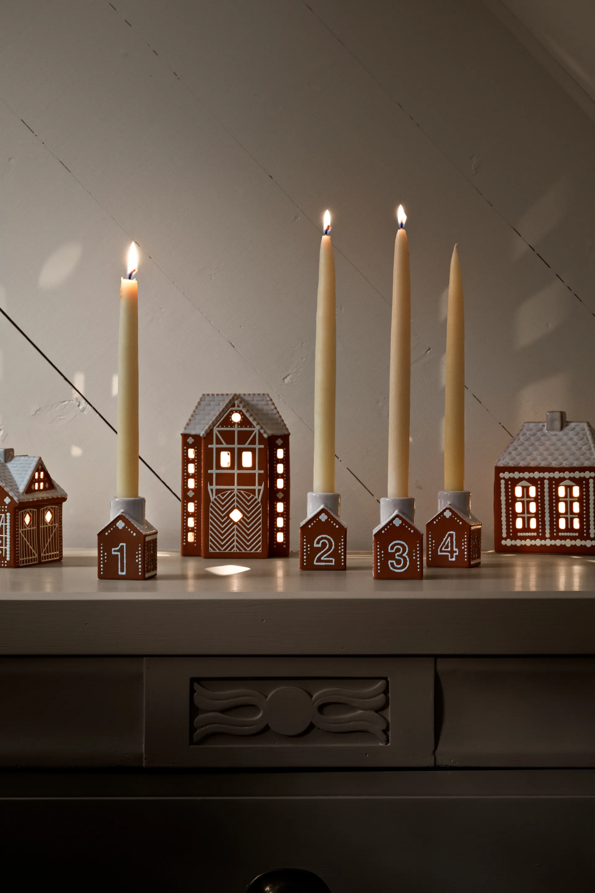 Gingerbread advent 烛台 4件, 褐色 Kähler