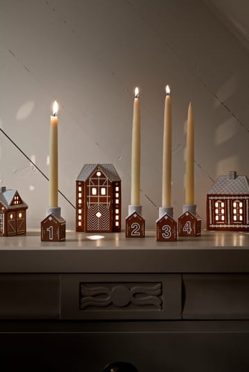 Gingerbread advent 烛台 4件 - 褐色 - Kähler