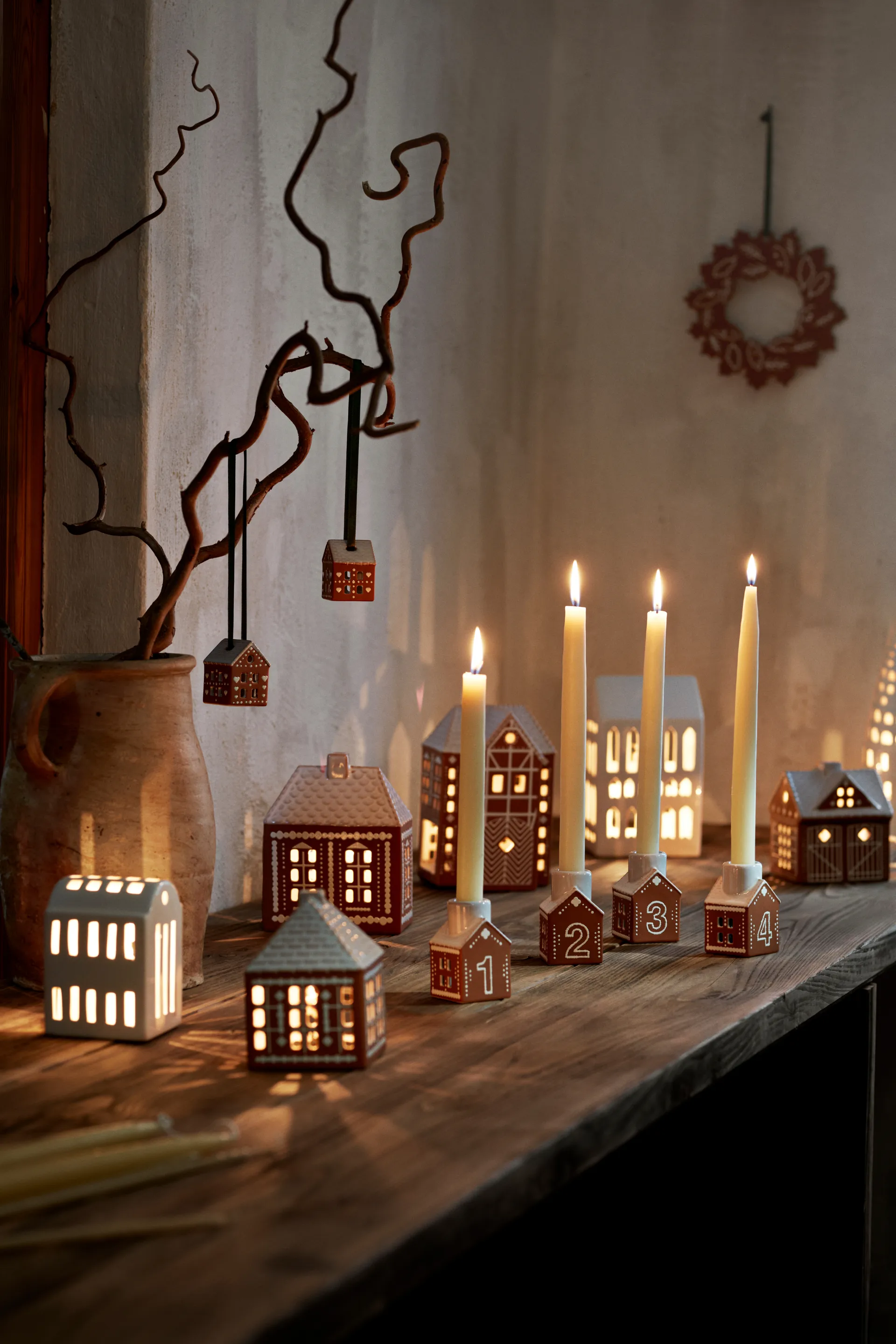Gingerbread advent 烛台 4件, 褐色 Kähler