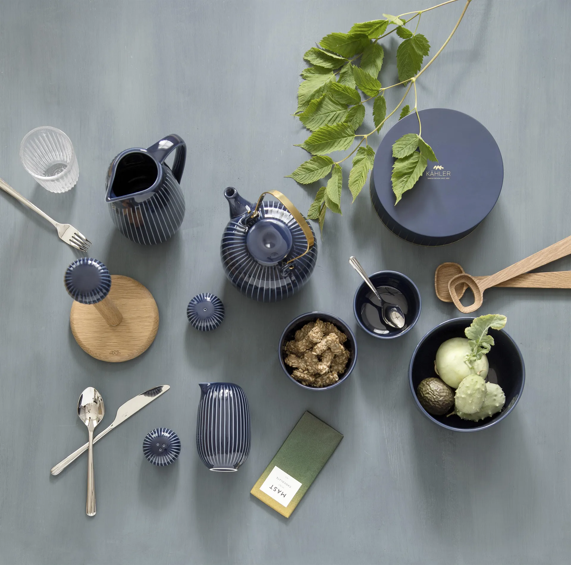 Hammershøi 碗Ø11cm, indigo Kähler