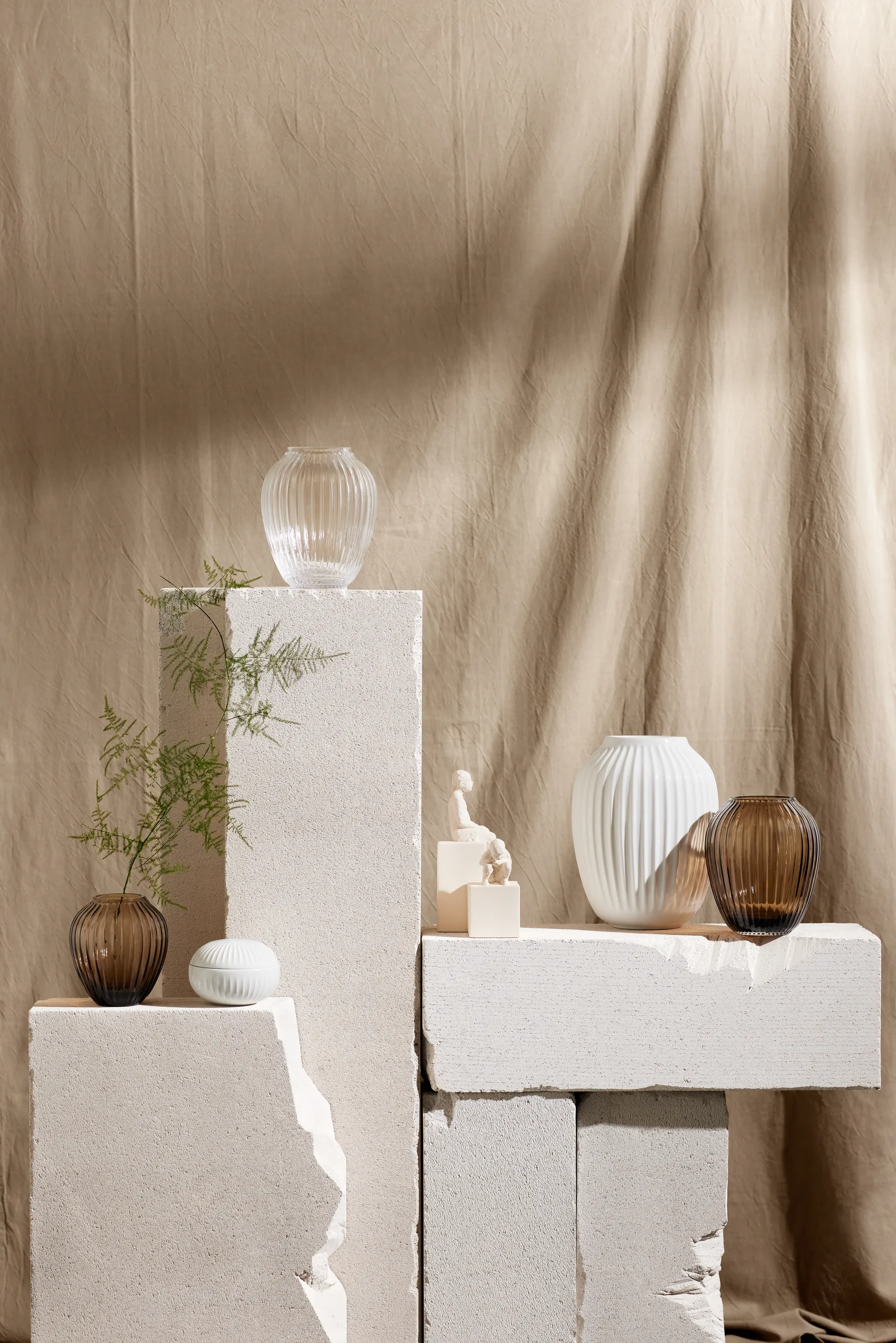 Hammershøi 玻璃 花瓶  14 cm, Walnut Kähler