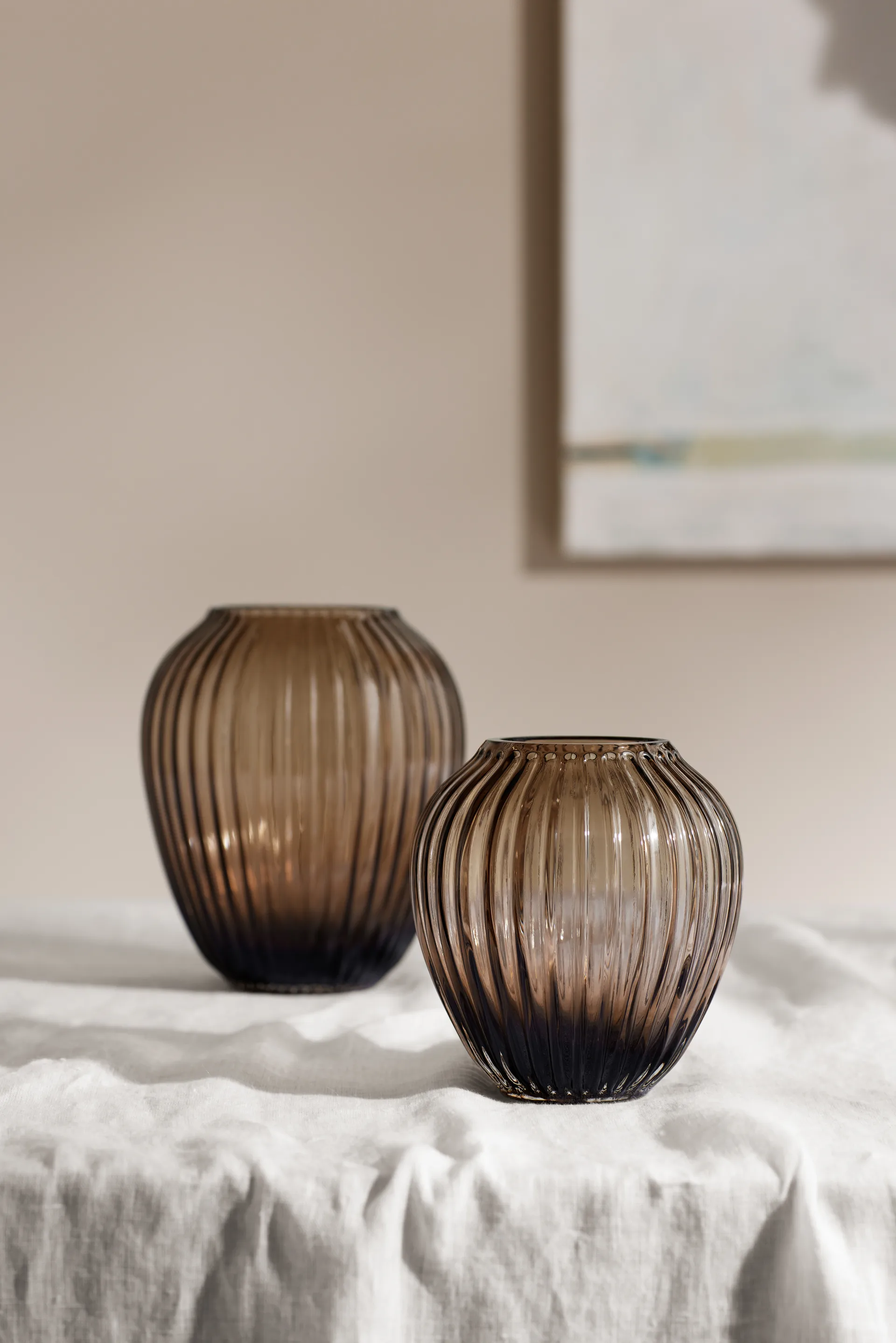 Hammershøi 玻璃花瓶14cm, 胡桃木色 Kähler