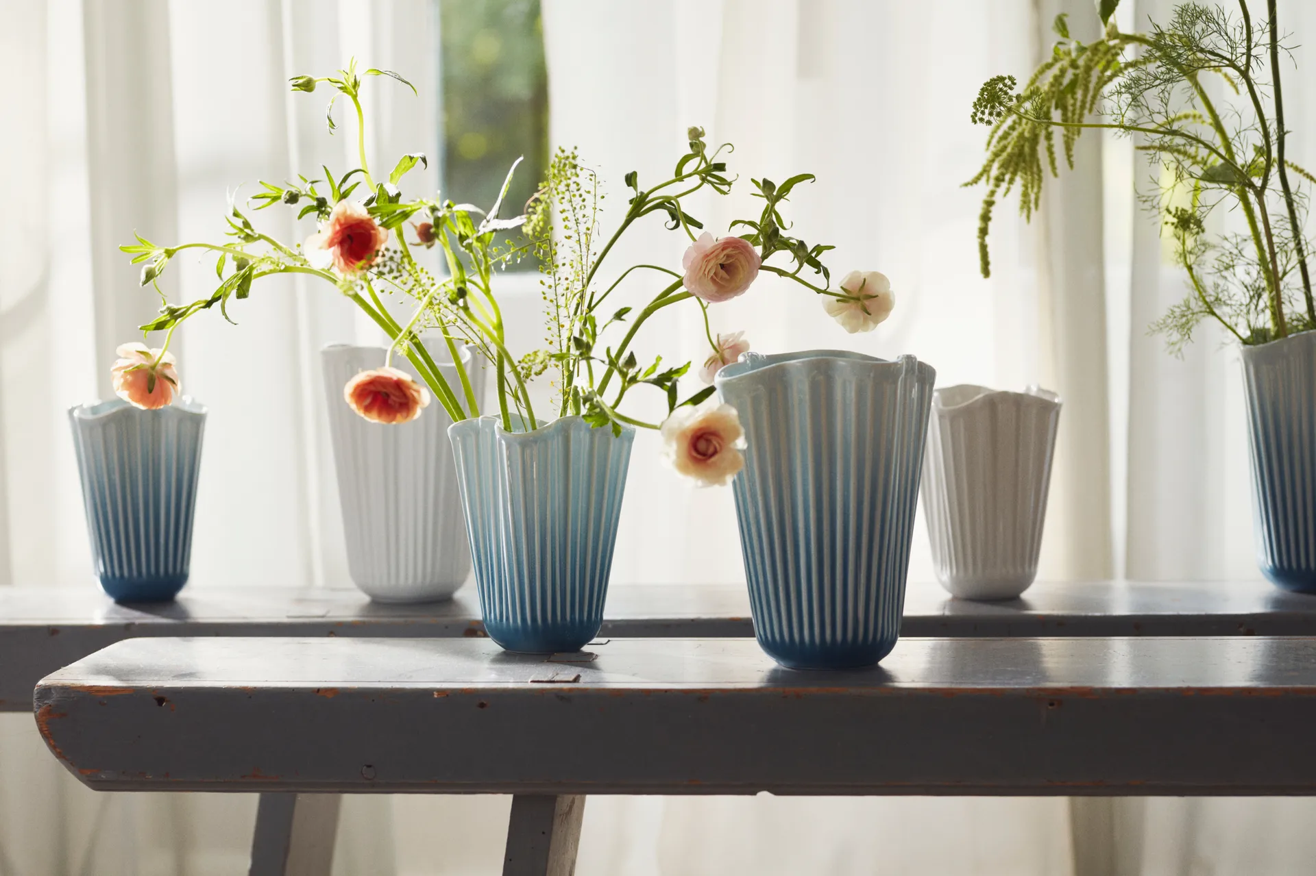 Hammershøi 展开花瓶, 蓝色_20.5cm Kähler